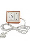 Anchore single-socket extension board in brown PVC