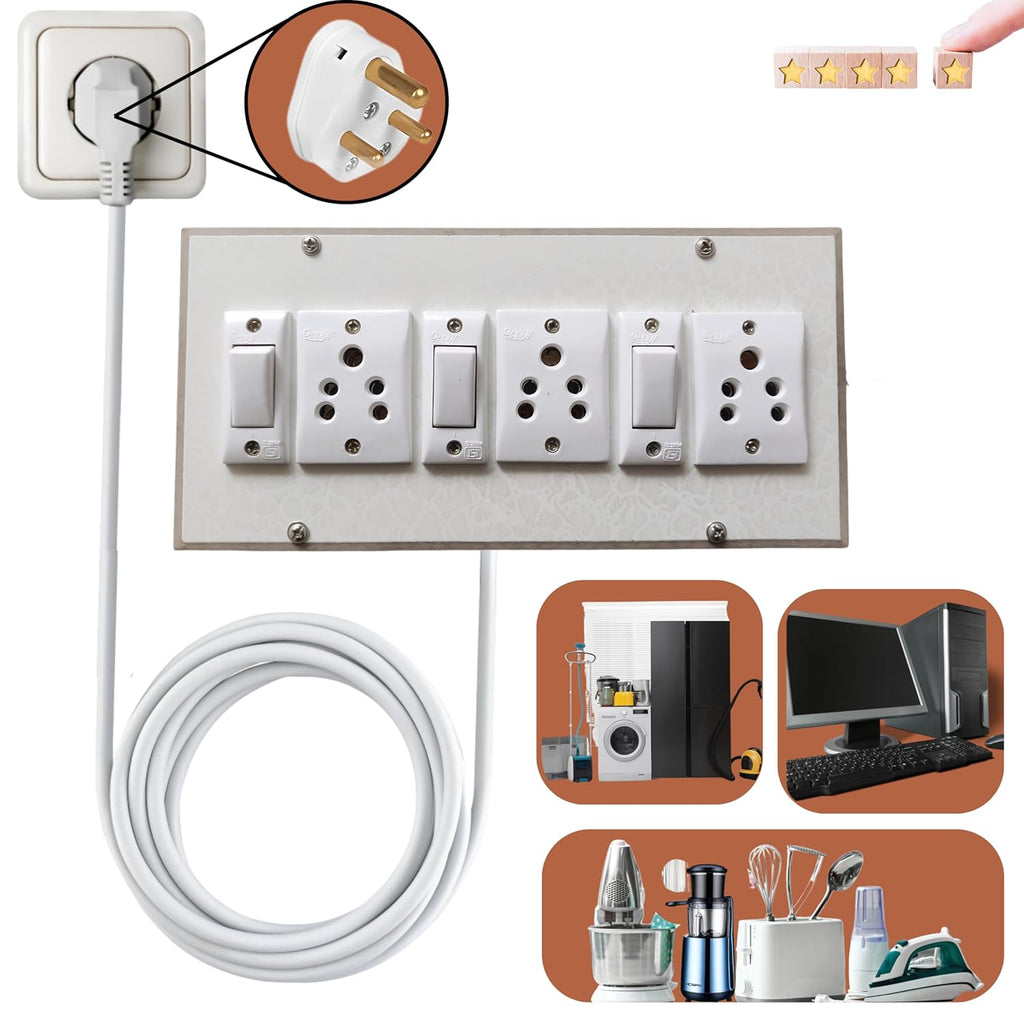 Anchore wooden 3-socket extension board with 2.5 meter cable